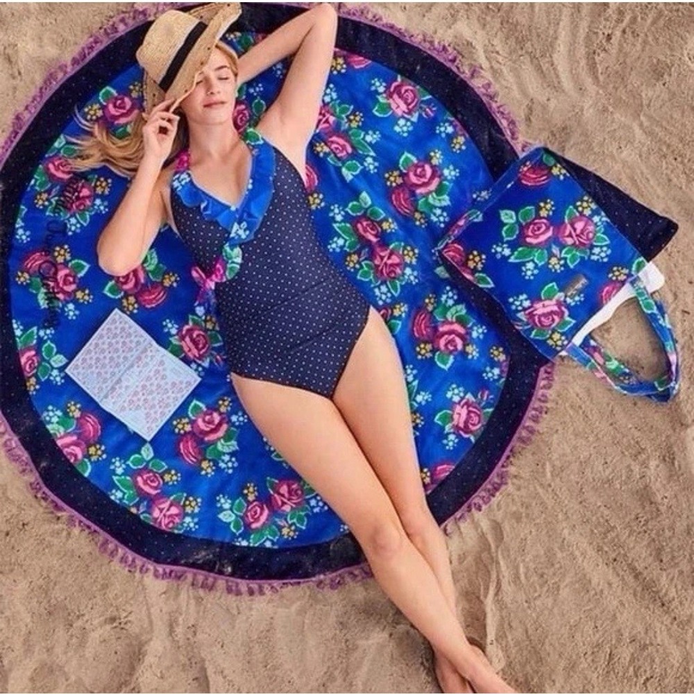 Matilda Jane‎ Daydream Sweet Sunshine Lg Round Towel Floral 100% Cotton One Size